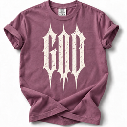 God Gothic Premium T-Shirt — Berry
