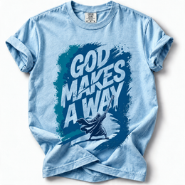 God Makes a Way Premium T-Shirt — Chambray