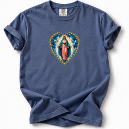 Guadalupe Virgin Premium T-Shirt — China Blue