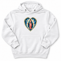 Guadalupe Virgin Premium Hoodie in White