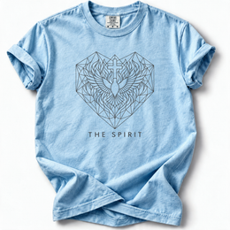 Holy Spirit Sacred Geometry Premium T-Shirt — Chambray