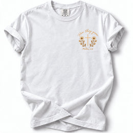 How They Grow Edition T-Shirt in White – front chest floral cross design