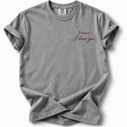 Jesus I Love You Premium T-Shirt — Grey