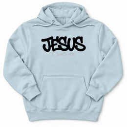 Jesus I Love You Graffiti Premium Hoodie in Blue Mist