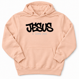 Jesus I Love You Graffiti Premium Hoodie in Pale Pink