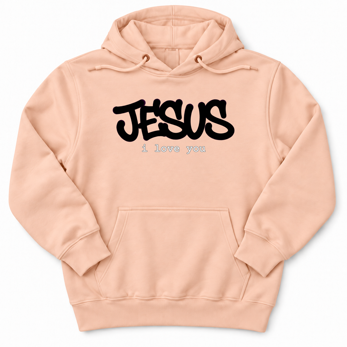 Jesus I Love You Graffiti Premium Hoodie in Pale Pink