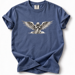 Kneeling Angel Premium T-Shirt — China Blue