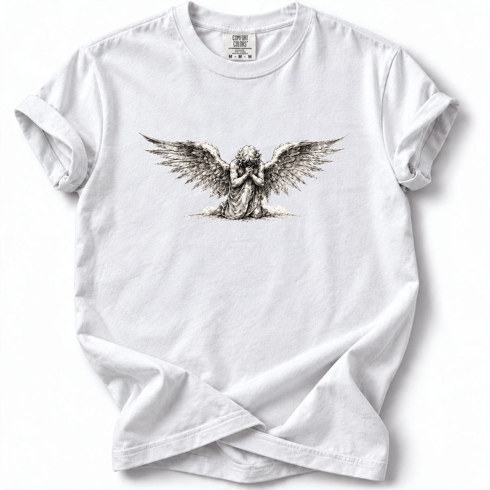 Kneeling Angel Premium T-Shirt — White