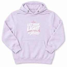 Let Your Light Shine Premium Hoodie in Lilac, flat front mockup