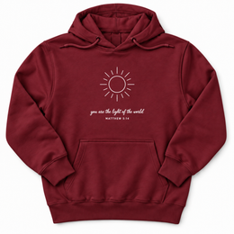 You Are the Light of the World Premium Hoodie in Burgundy