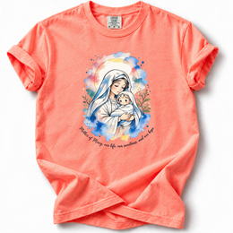 Mother of Mercy Premium T-Shirt — Neon Red Orange