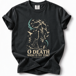 O-Death Black Comfort Colors 1717 front flat mockup