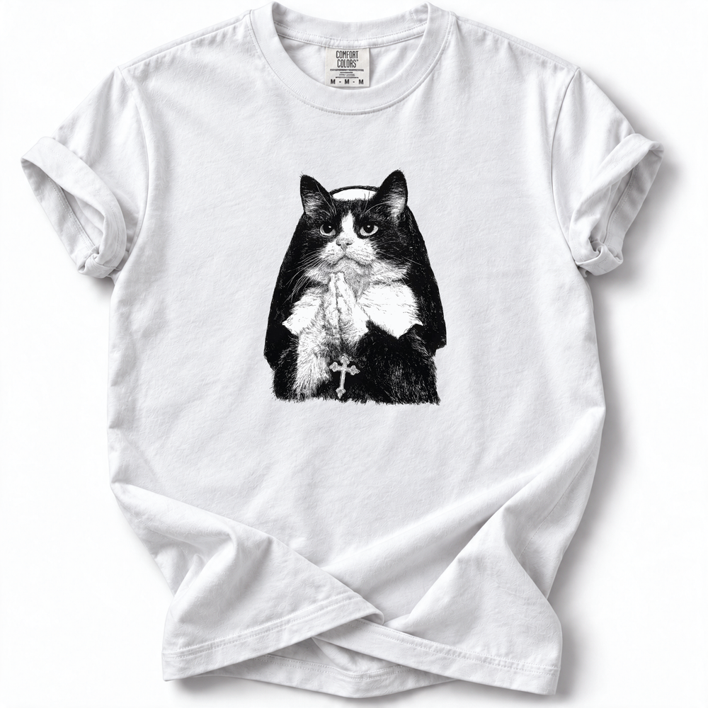 Praying Cat Premium T-Shirt — White
