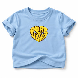 Pure of Heart Baby T-Shirt in Light Blue, front flat mockup
