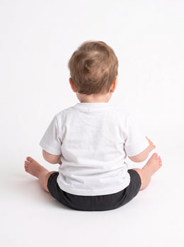 Pure of Heart Baby T-Shirt in White, Liam back view
