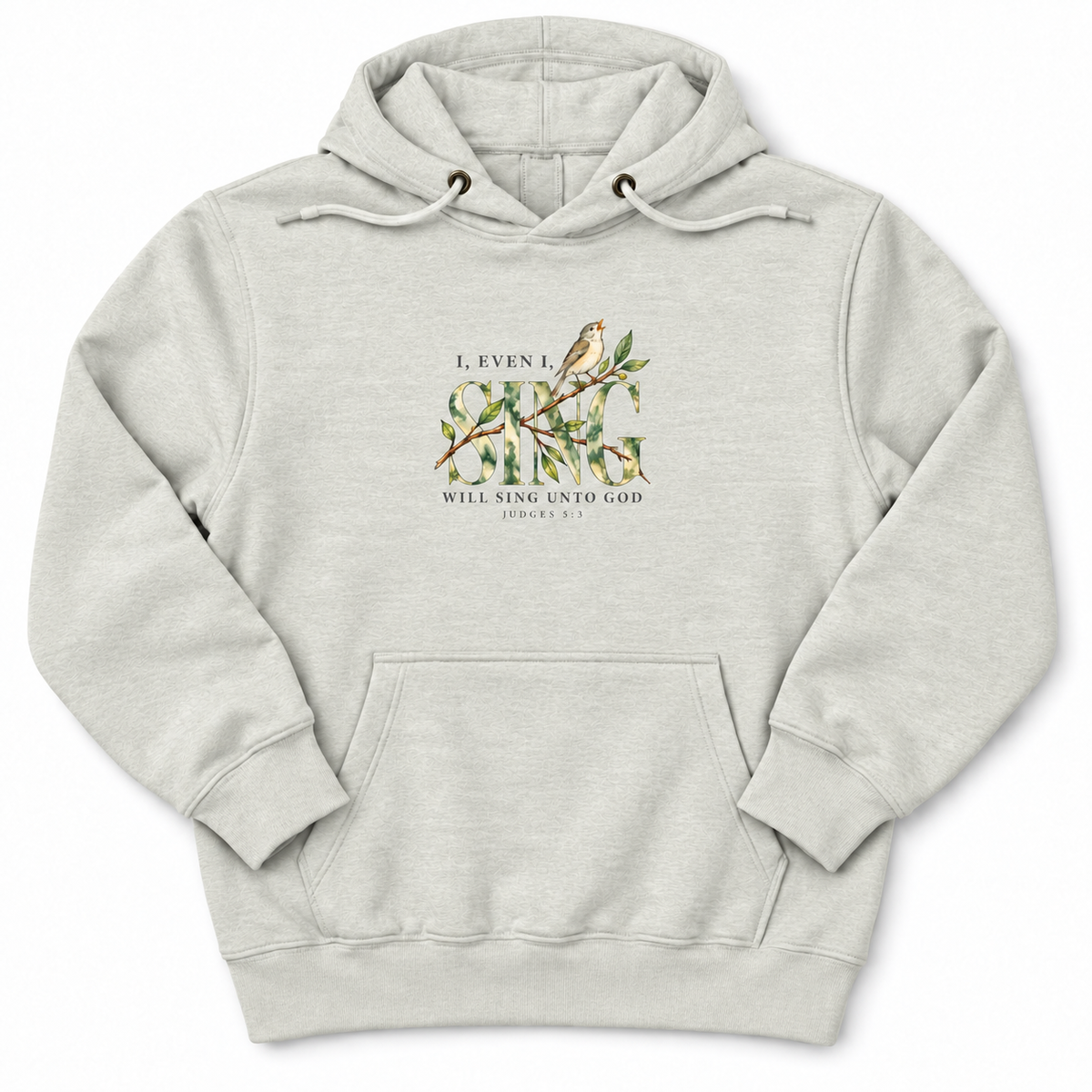 Sing Unto God Bird Premium Hoodie in Oatmeal Heather