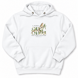 Sing Unto God Bird Premium Hoodie in White