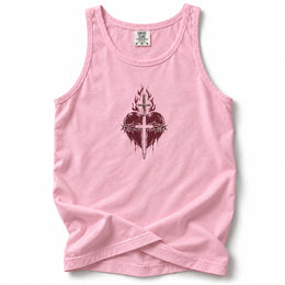 Sacred Heart Premium Tank — Blossom — front flat mockup