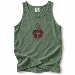 Sacred Heart Premium Tank — Light Green — front flat mockup