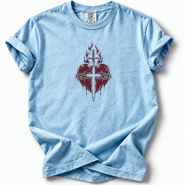 Sacred Heart Premium T-Shirt — Chambray