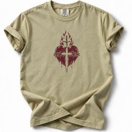 Sacred Heart Premium T-Shirt — Khaki