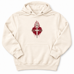 Sacred Heart Premium Hoodie in Sandshell