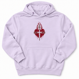 Sacred Heart Premium Hoodie in Lilac