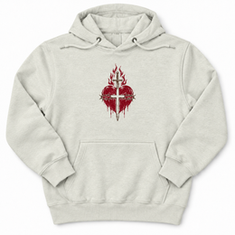 Sacred Heart Premium Hoodie in Oatmeal Heather