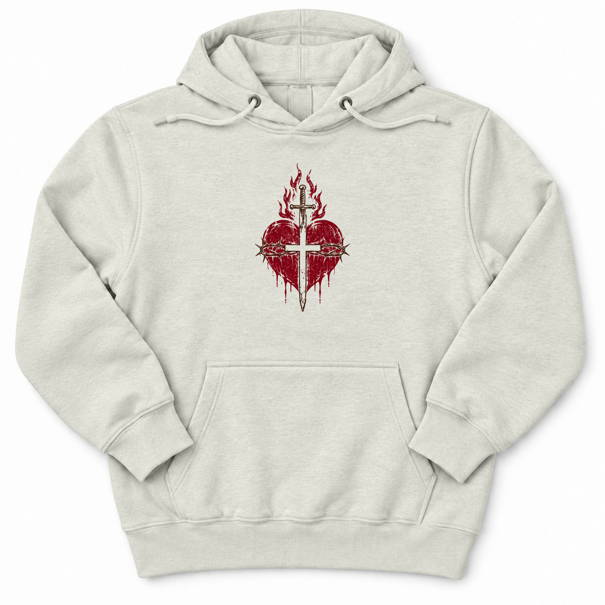 Sacred Heart Premium Hoodie in Oatmeal Heather
