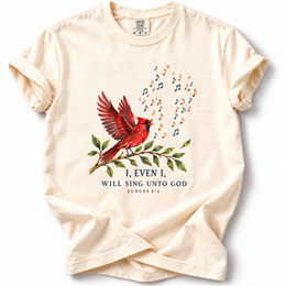 Sing Unto God Cardinal Premium T-Shirt — Ivory