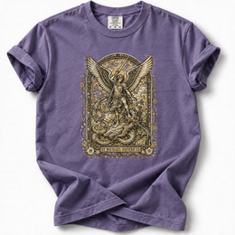 St. Michael Defend Us Premium T-Shirt — Grape