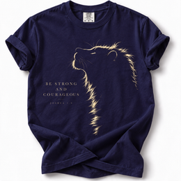 Strong & Courageous Lion Premium T-Shirt — True Navy