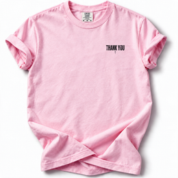 Thank You Cross Premium T-Shirt in Blossom, front flat mockup