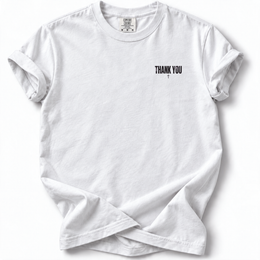 Thank You Cross Premium T-Shirt in White, front flat mockup