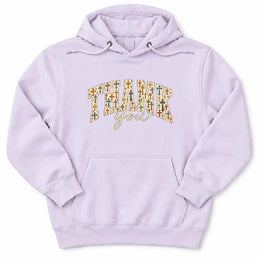 Thank You Cross Pattern Premium Hoodie in Lilac, flat front mockup