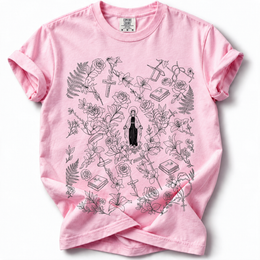 Virgin Mary Floral Premium T-Shirt — Blossom