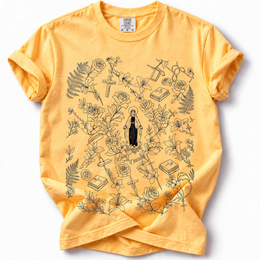 Virgin Mary Floral Premium T-Shirt — Citrus