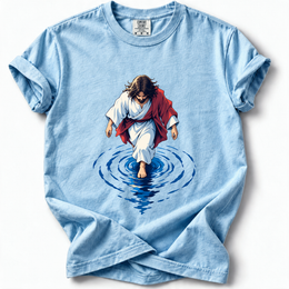 Walking-on-Water Chambray Comfort Colors 1717 front flat mockup