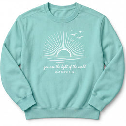 You are the light of the world Premium Sweatshirt — Chalky Mint — Front