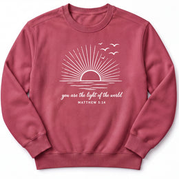 You are the light of the world Premium Sweatshirt — Crimson — Front