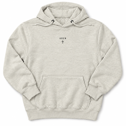 Amen Premium Hoodie — Oatmeal Heather — front | color:Oatmeal Heather