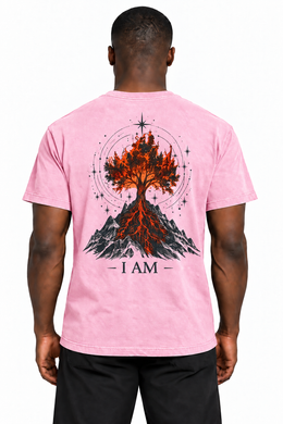 I AM Burning Bush Edition T-Shirt in Blossom — back burning bush design