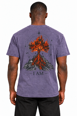 I AM Burning Bush Edition T-Shirt in Grape — back burning bush design