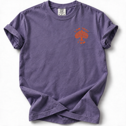 I AM Burning Bush Edition T-Shirt in Grape — front chest design