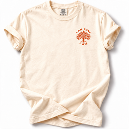 I AM Burning Bush Edition T-Shirt in Ivory — front chest design