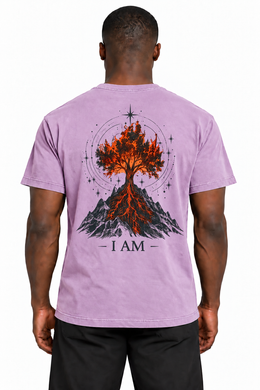 I AM Burning Bush Edition T-Shirt in Orchid — back burning bush design